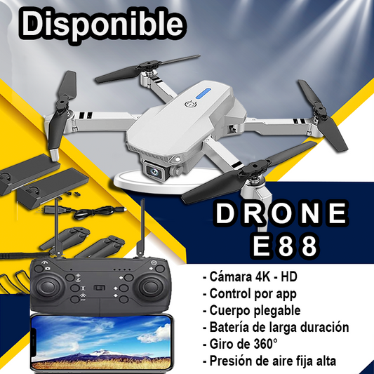 Dron Plegable E88 con Cámara 4K y Control por App