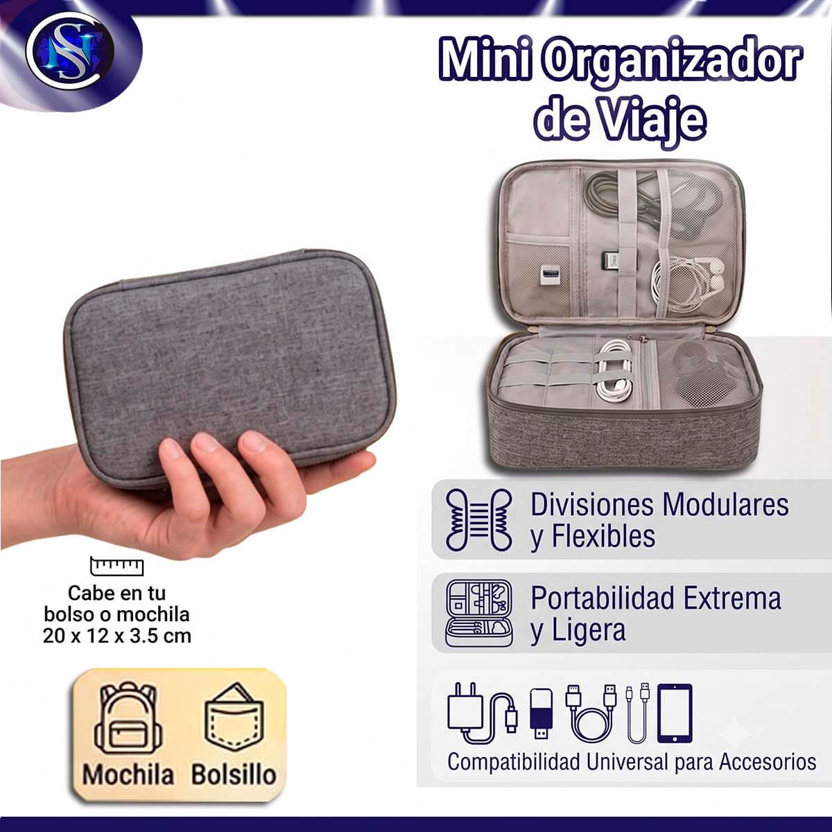 Mini Organizador Pro para Cables y Accesorios 👝📱