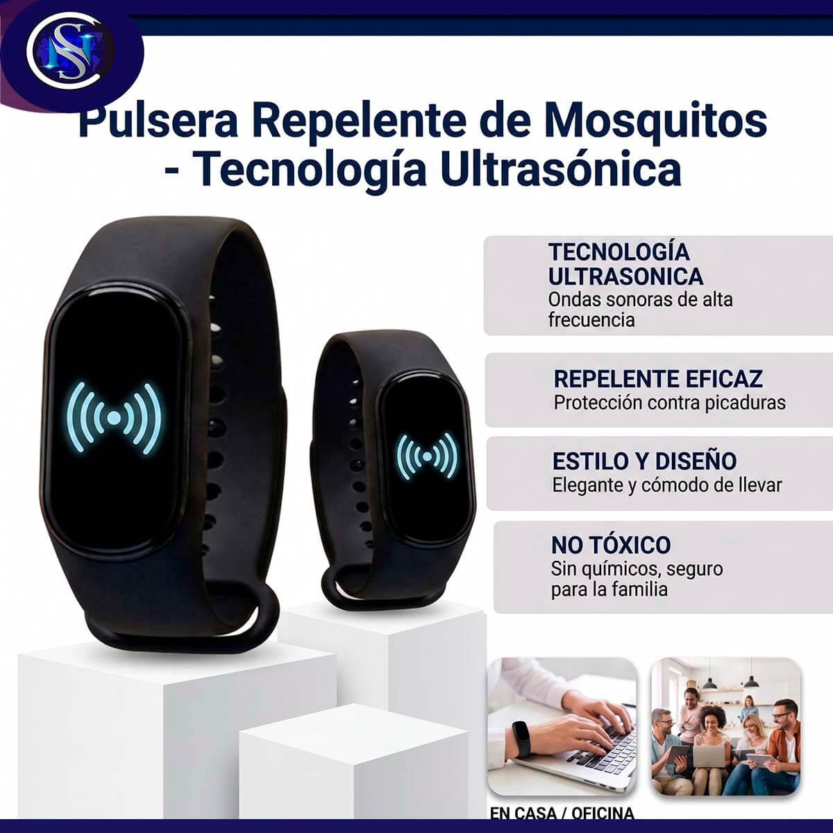 Pulsera Antimosquitos tipo Reloj con Tecnología Ultrasónica